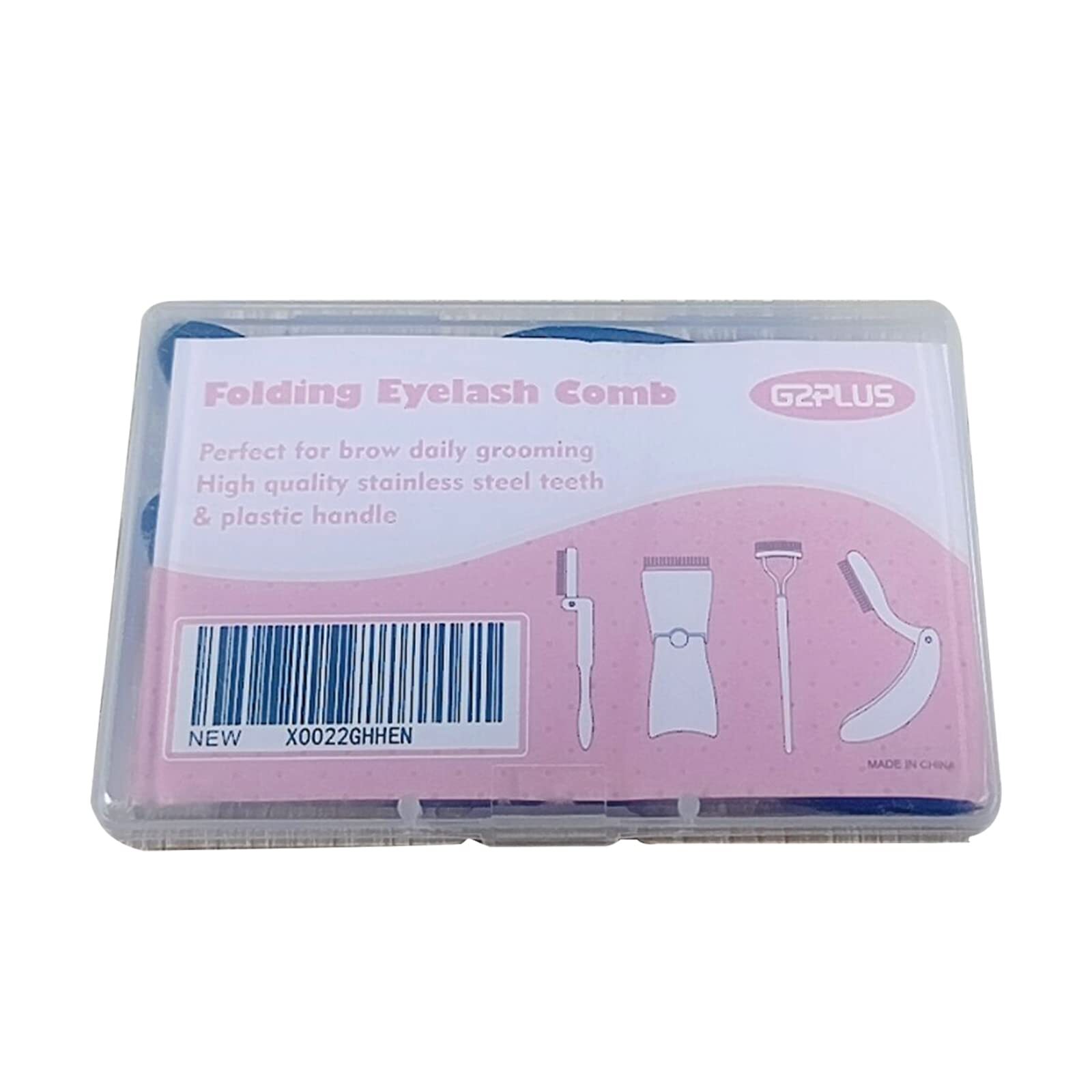 2PCS Folding Eyelash Comb Eyelash Separator Tool White Eyebrow Comb Metal Tee...