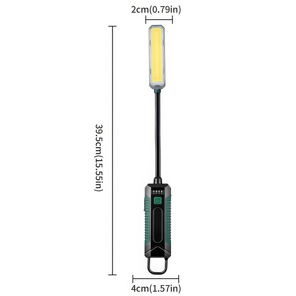 LED Work Light with Flexible Gooseneck Rechargeable Flashlight for Repairs