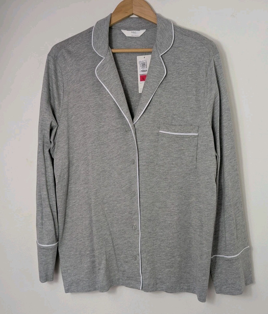 Marks And Spencer Cotton / Modal Blend Button Up Cardigan Top Large New