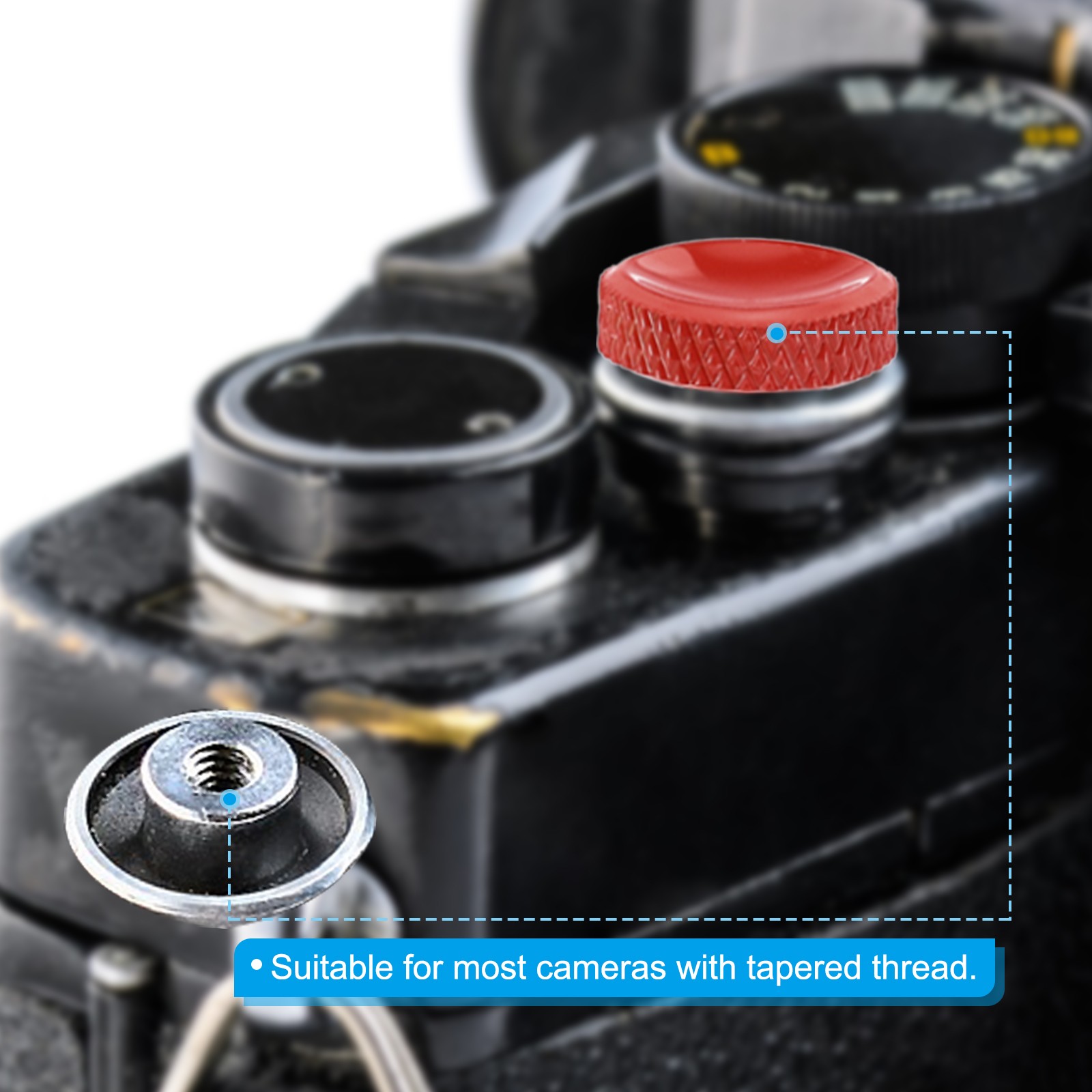 Camera Shutter Button 3pcs Shutter Release Button Carved, Blue Black Silver