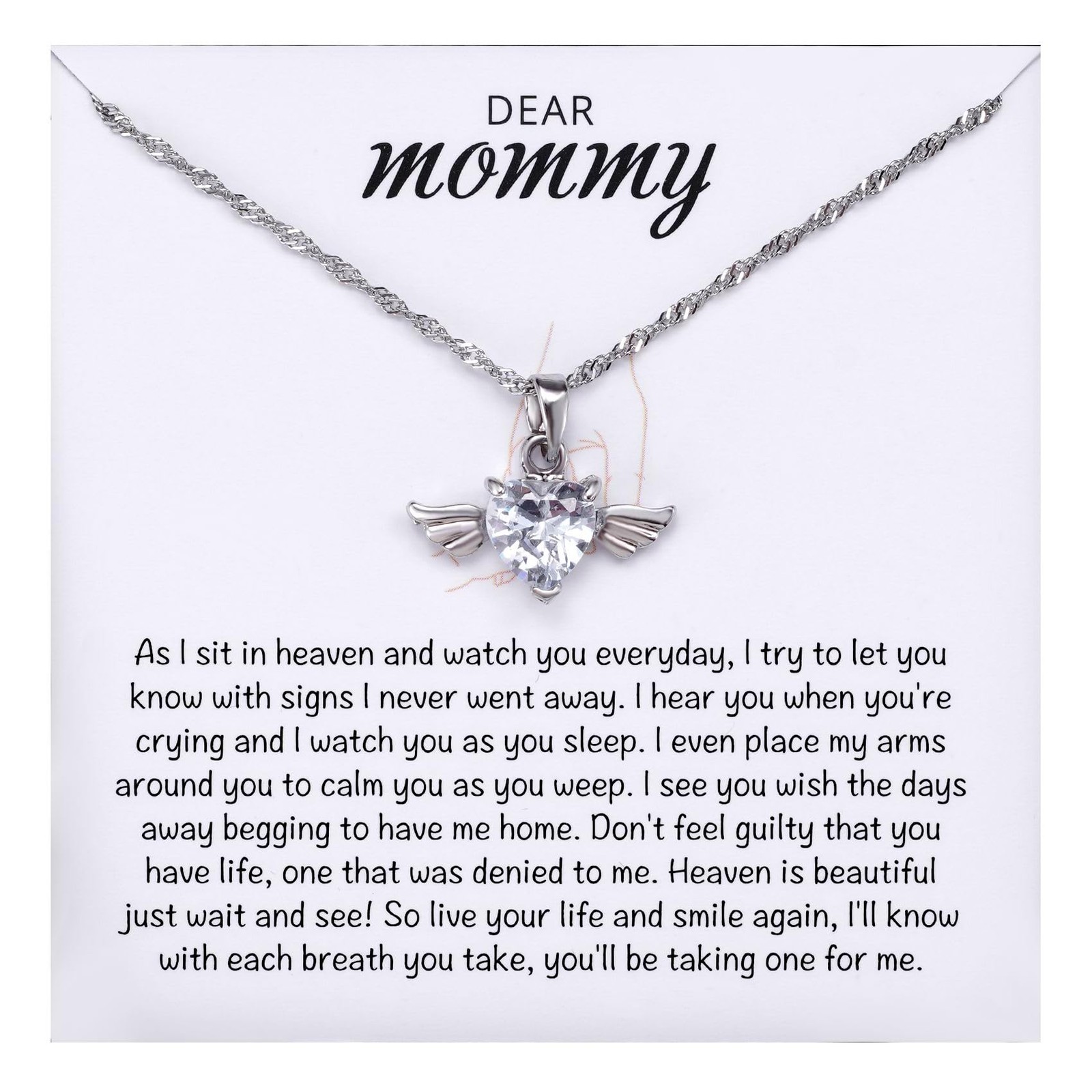 Mama of an Angel Baby Necklace, Miscarriage Gift for Loss of Baby Mother, Ang...