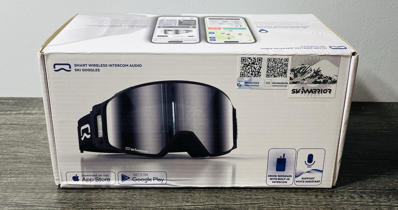 SkiWarrior Smart Wireless Intercom Audio Ski Goggles Zeiss Lenses New Open Box