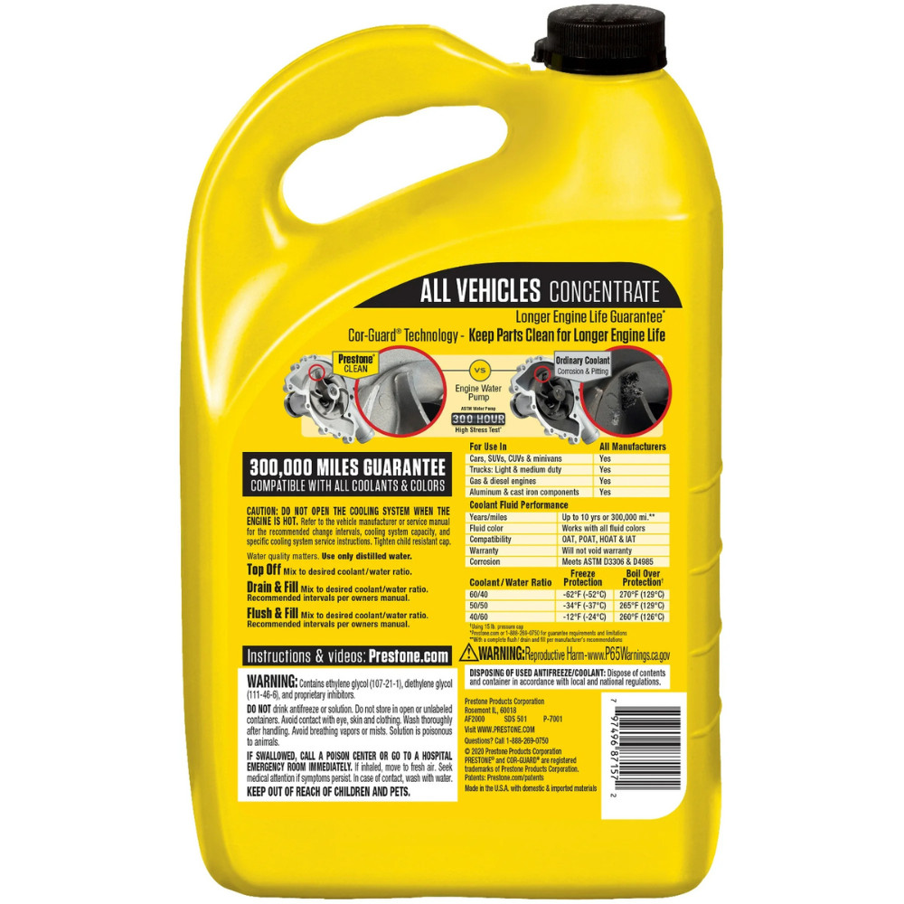 3PK Prestone All Vehicles 10yr/300k mile, Antifreeze+Coolant, Against Rust 1 Gal