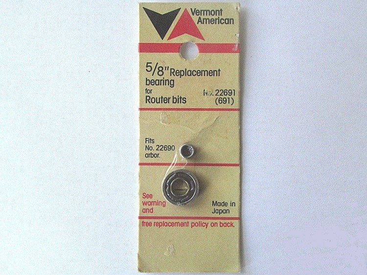 5/8" Replacement Bearing For Router Bits VERMONT AMERICAN 22691 Factory Sealed
