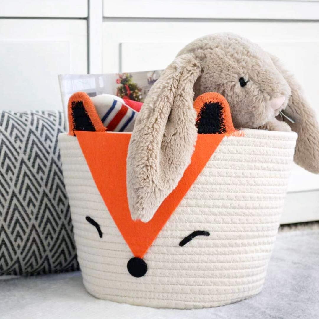 Orange Fox Storage Basket, Small Multipurpose Storage Basket