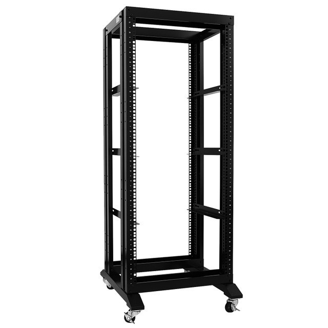 New 27U 4 Post Open Frame Network It Server Rack 17" Deep With L Rails FS USA