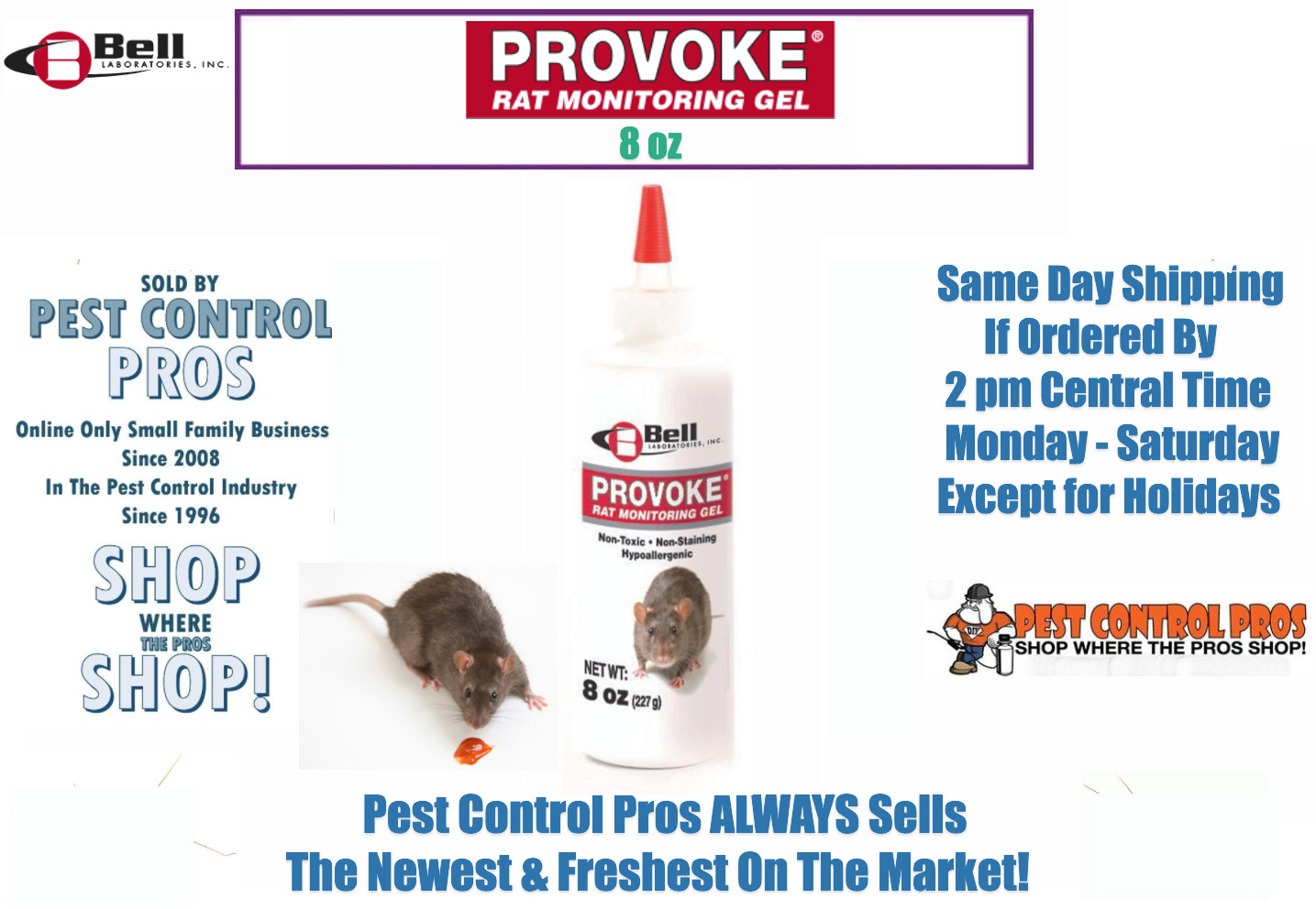 8 oz Provoke Monitoring NON Toxic Attractant Gel for Rat Traps  Rodent Control