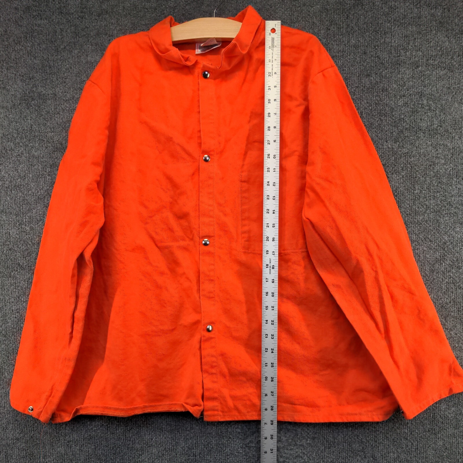 Unbranded Men's Flame Resistant Jacket Orange XL Snap Button Workwear