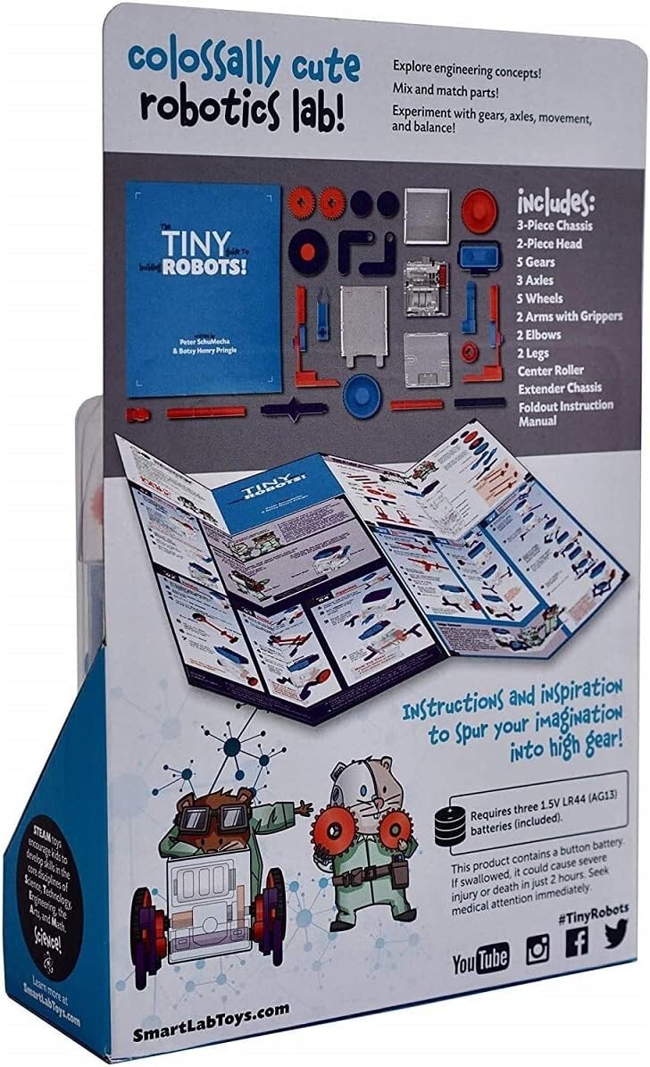 Smart Lab Tiny Robots Big Science STEM 15 Ingenious Motorized Builds Kit