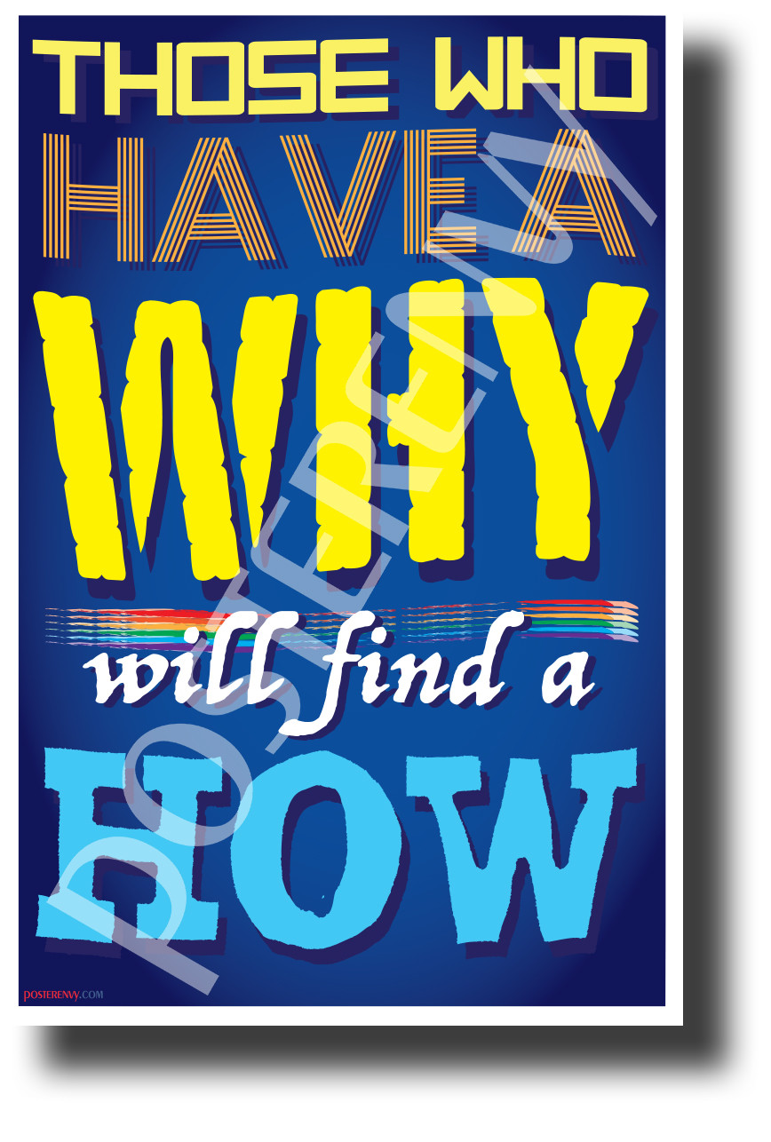 Those Who Have a Why Will Find a How - NEW Classroom Motivational Poster