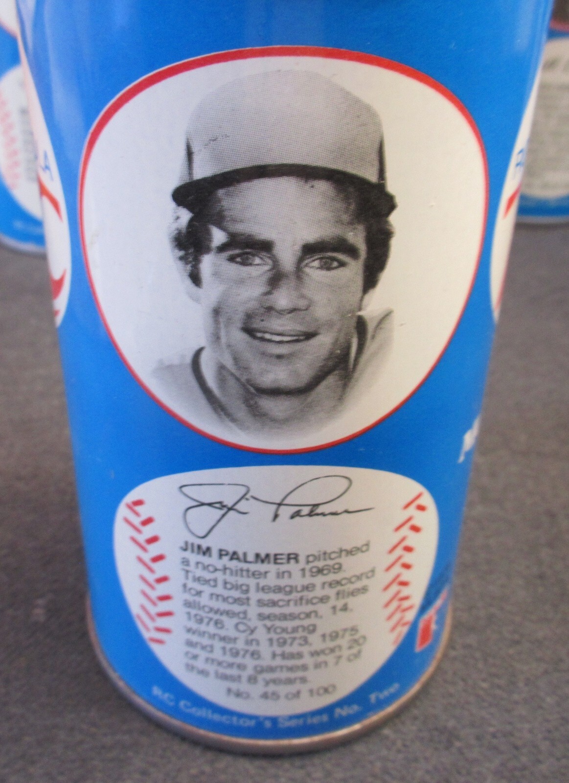 Jim Palmer Empty Royal Crown RC Cola 1978 Baseball Soda Can