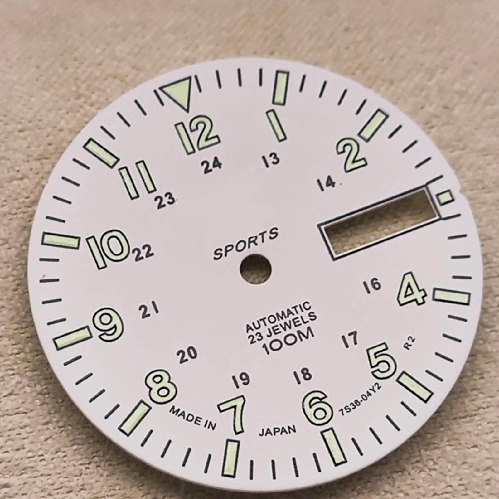 White Luminous Automatic Mechanical Watch Movement Dial Replacement For NH36A