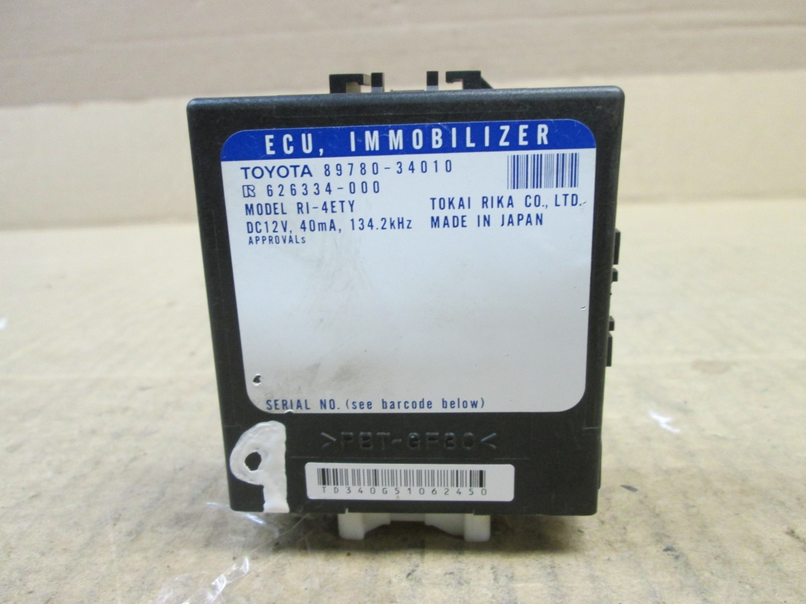 03-07 Toyota Sequoia Keyless Anti Theft Body Security Control Module 89780-34010
