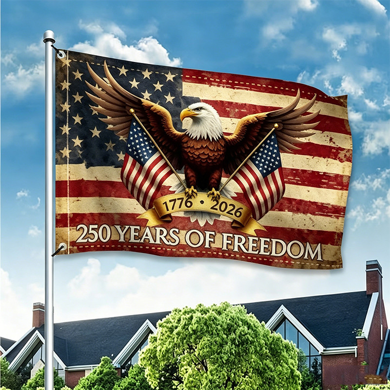 3x5ft America 250th Anniversary Flag Outdoor Patriotic Decoration Single-Side