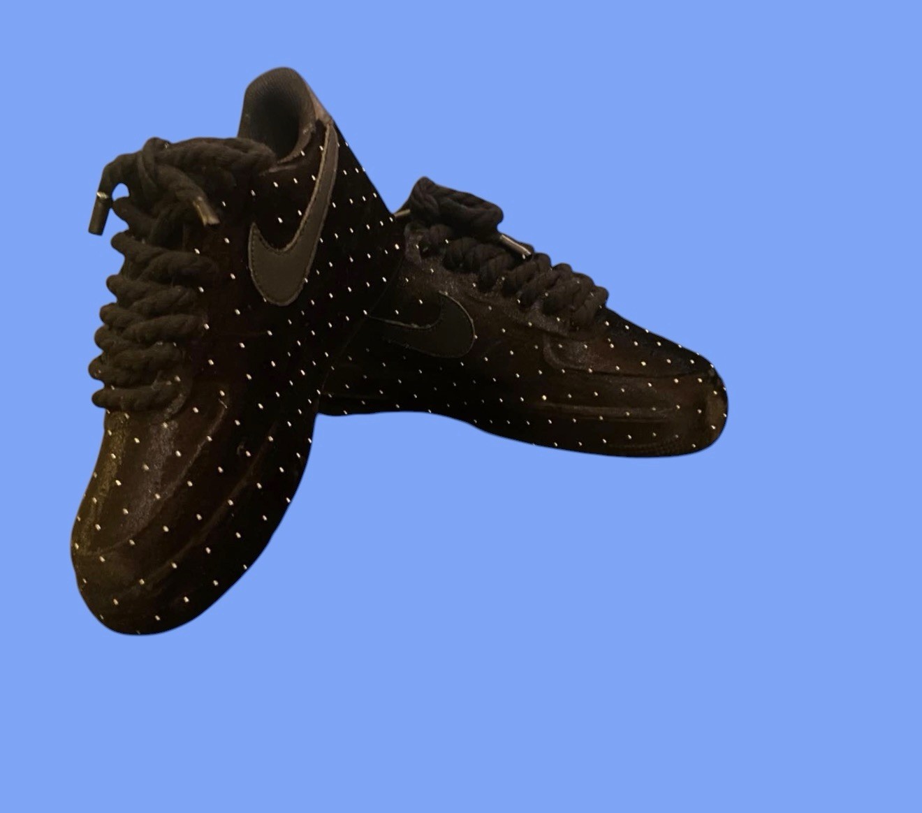 Custom Air Force 1 Custom team Velvet Rhinestone Rope Laces