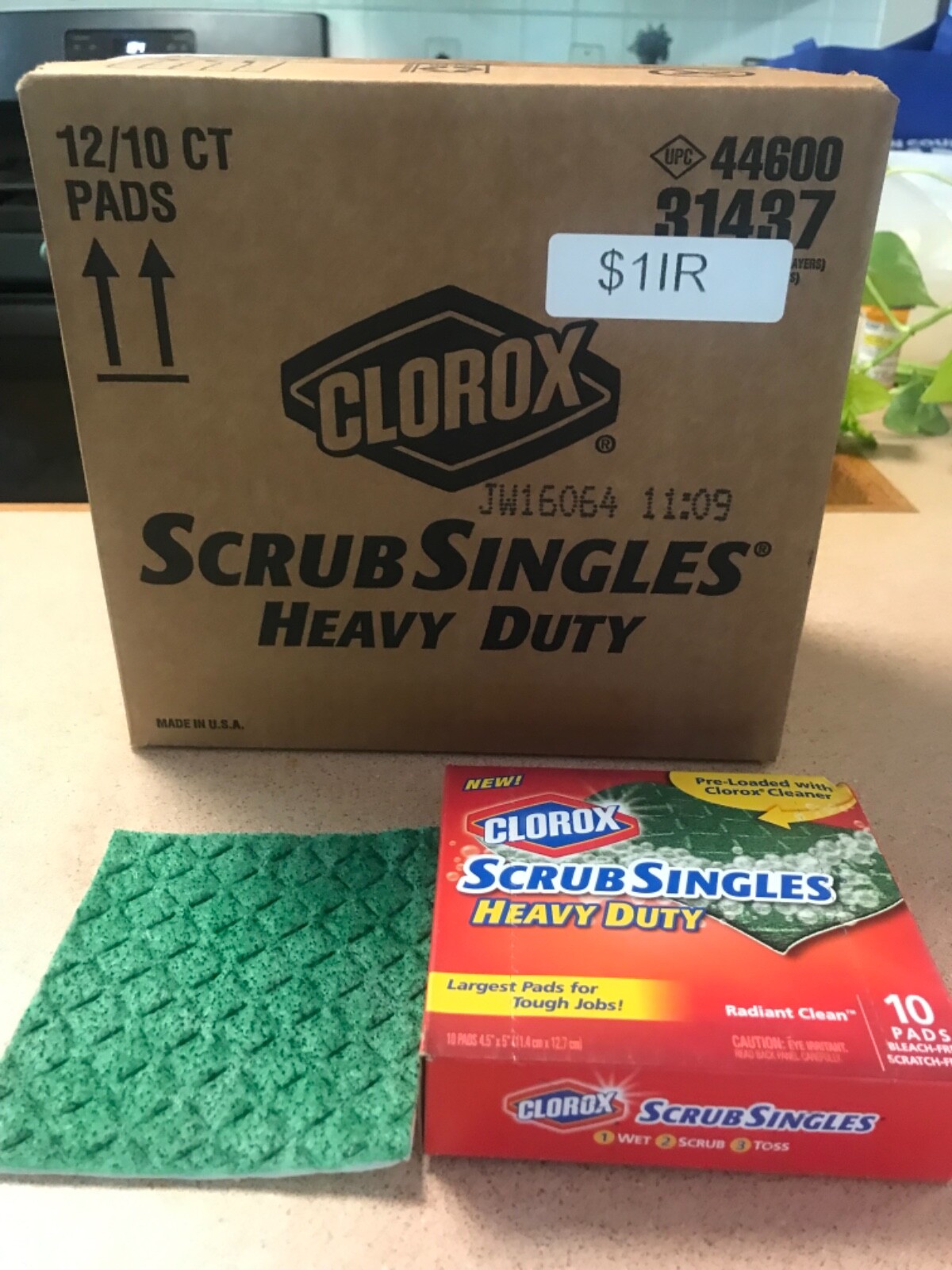 Case Of 12 10 Count Boxes Clorox Scrub Singles Heavy Duty Scouring Pads