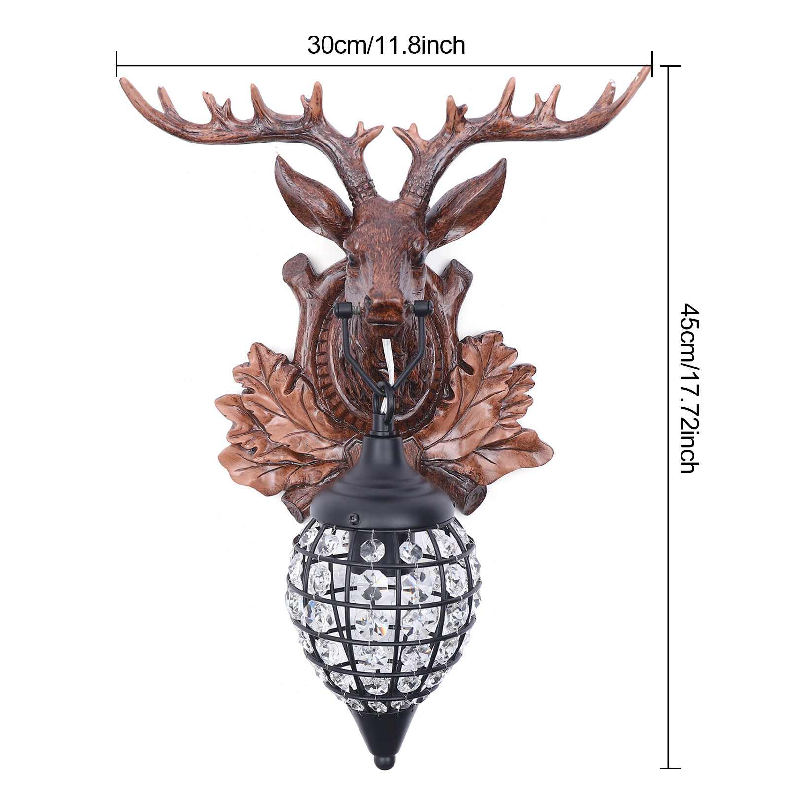 Rustic Deer Light Antler Crystal Wall Sconce Lighting Wildlife Home Rustic Decor