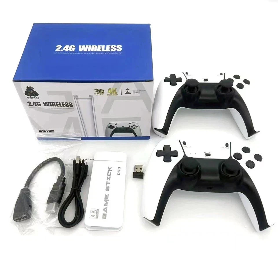 4K 64G HDMI TV Video Game Stick M15 Gaming Console Gamepad 2 Wireless Controller