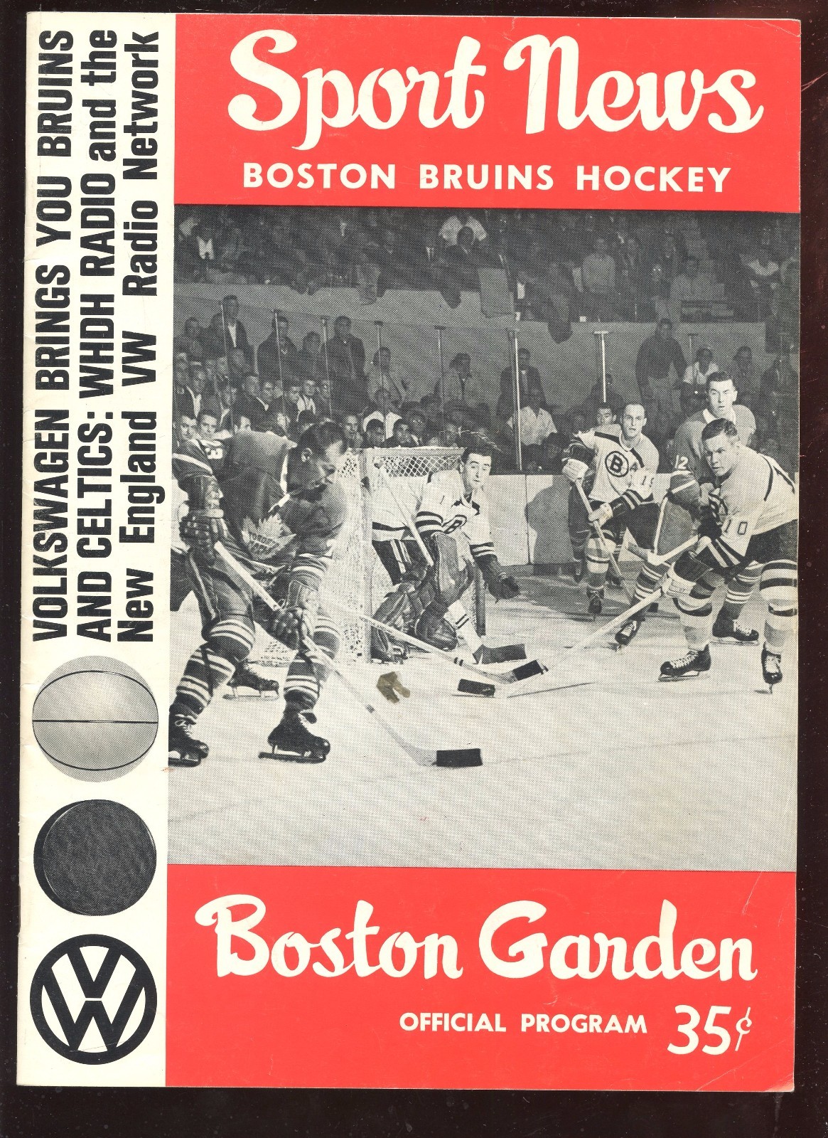 Jan 30 1964 NHL Hockey Program New York Rangers at Boston Bruins EX unscored