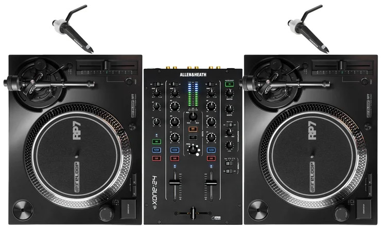 Allen & Heath Xone:24 2+1 Channel Analog DJ Mixer with Reloop RP-7 Turntables