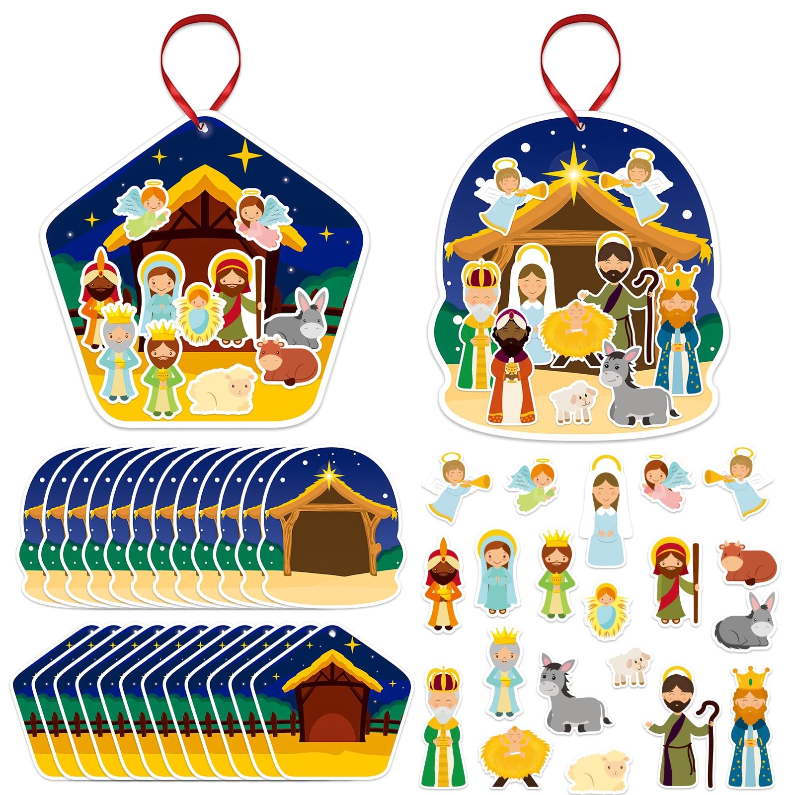 BIZIBAFF Christmas Nativity Crafts Stickers for Kids - 24PCS Make a Multi