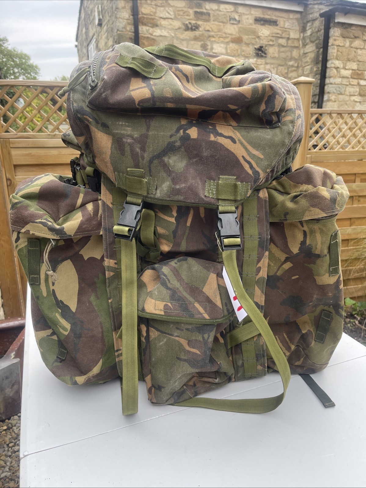 British Army Issue Rucksack + Frame Long  Convoluted Back DPM + Side Pouches INF