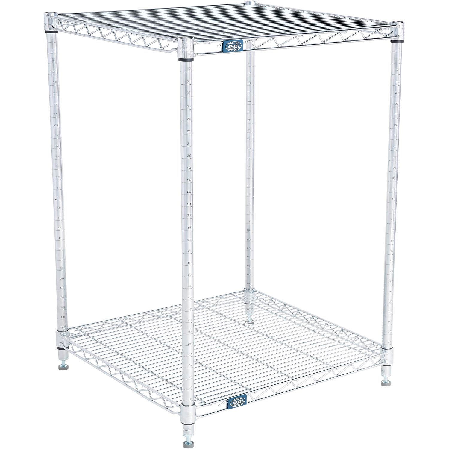 Global Industrial 2 Shelf Chrome Wire Shelving Unit Starter 24"W x 24"D x 34"H