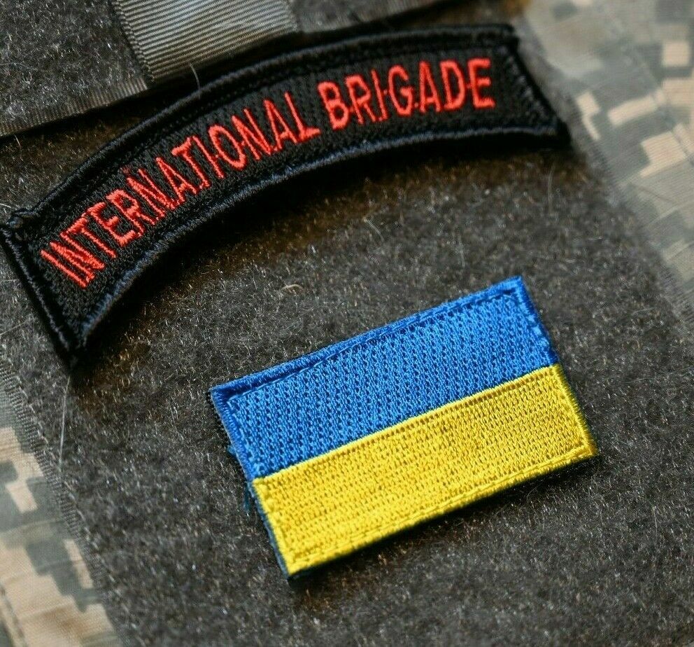 FREEDOM DEFENDER INTERNATIONAL BRIGADE TAB + 2" UKRAINE FLAG vêlkrö 2-PC SET