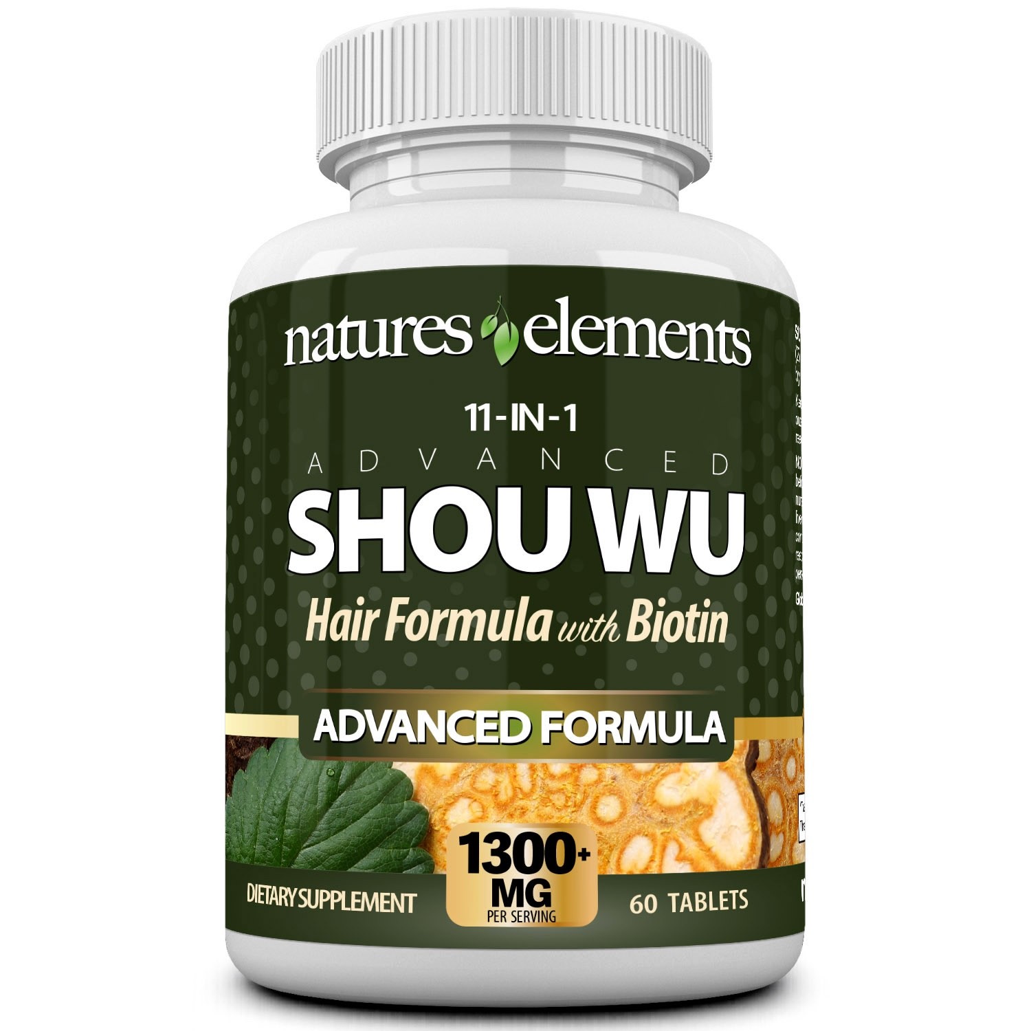 Natures Elements Advanced Shou Wu – He Shou Wu (Fo-Ti) with Biotin & Bioperine
