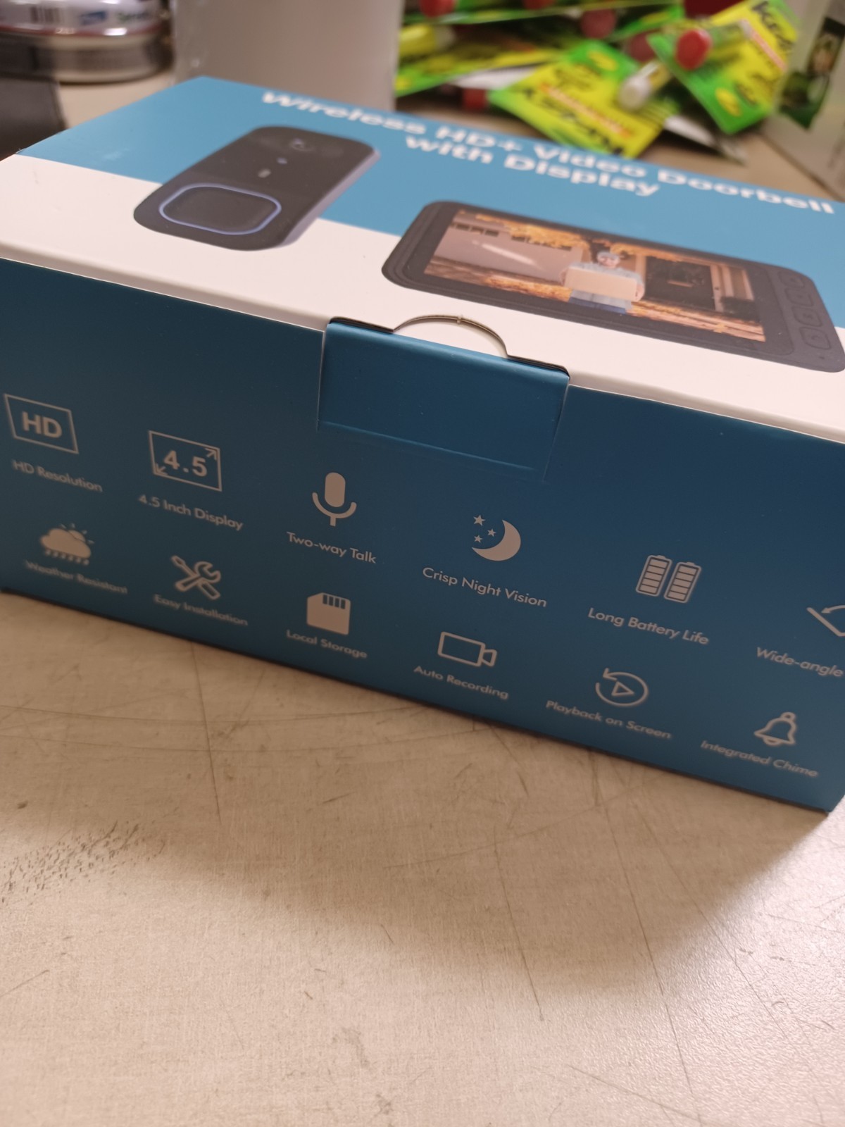 Wireless HD Video Doorbell With Display 4.5"in Display