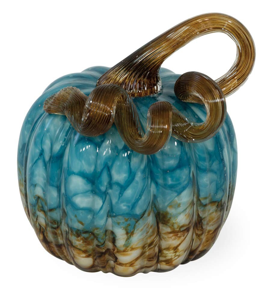 Boston International Handblown Glass Pumpkin Decor 4.5x5.5" Copper Canyon