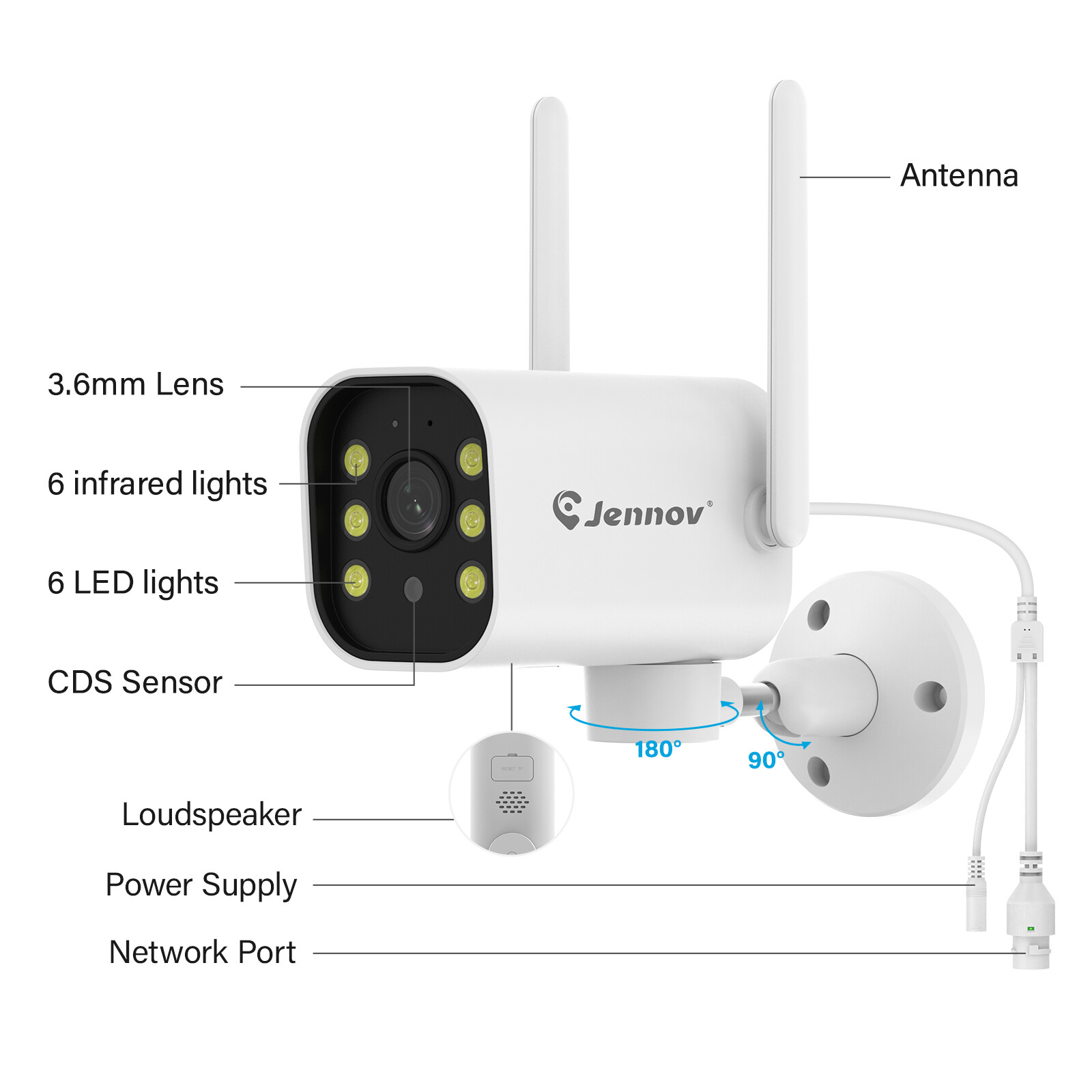 JENNOV Wireless 5MP Security Camera System NVR Two Way Audio Human Detection