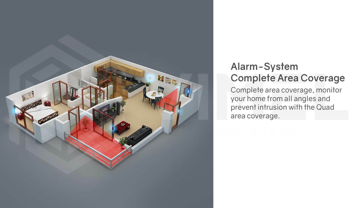 4G Wireless Home Alarm System WIFI Dual PIR Window Door Sensor Security Camera