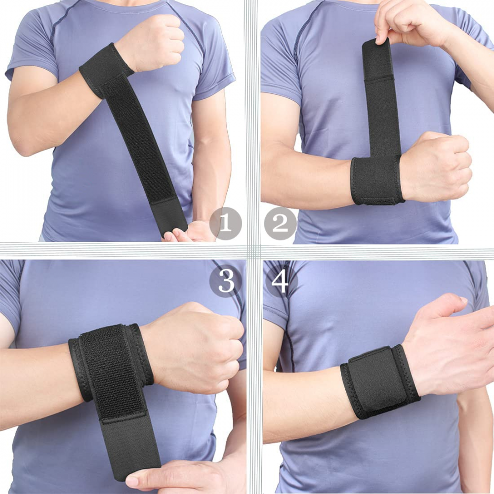 2 Pack Wrist Brace Adjustable Support Straps 2 Count (Pack of 1)