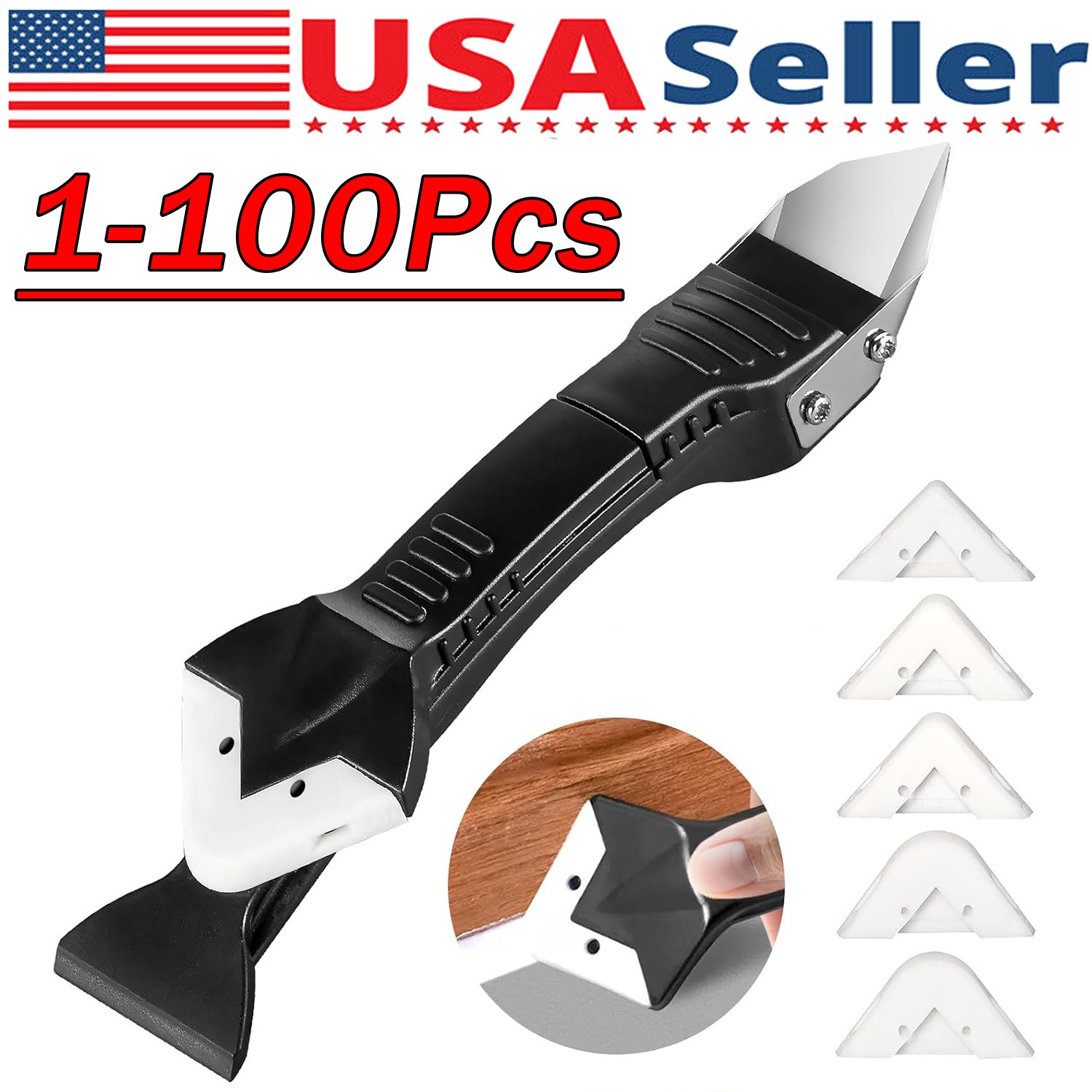 5 in 1 Silicone Sealant Remover Tool Kit Set Scraper Caulking Mould Removal US