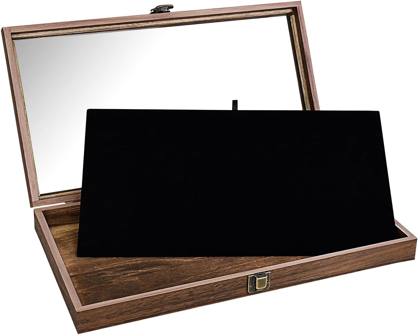 Knife Display Case Arrowheads Collectibles Wood Glass Pin Coins Medal Shadow Box