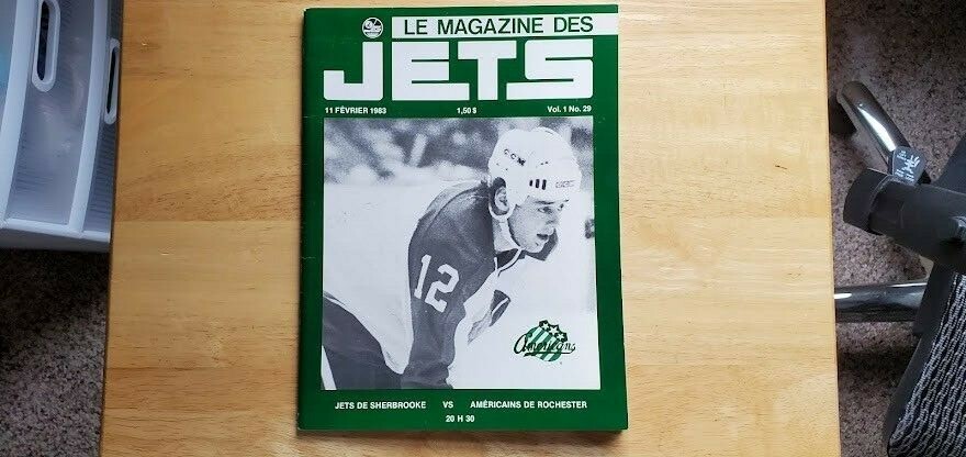 Sherbrooke Jets v Rochester Americans program February 11 1983 French Wilson AHL
