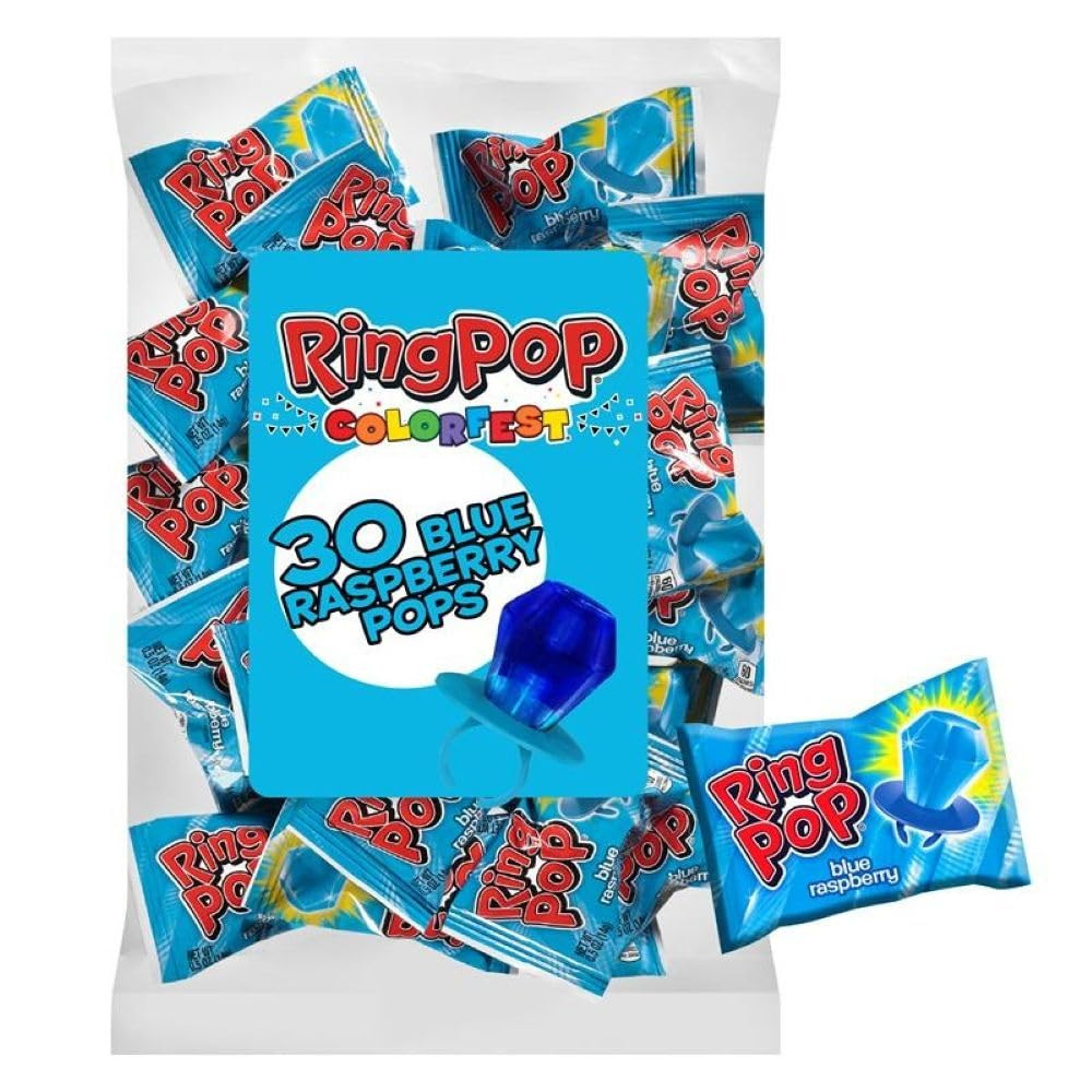 Individually Wrapped Blue Raspberry 30 Count Bulk Lollipop Easter Pack