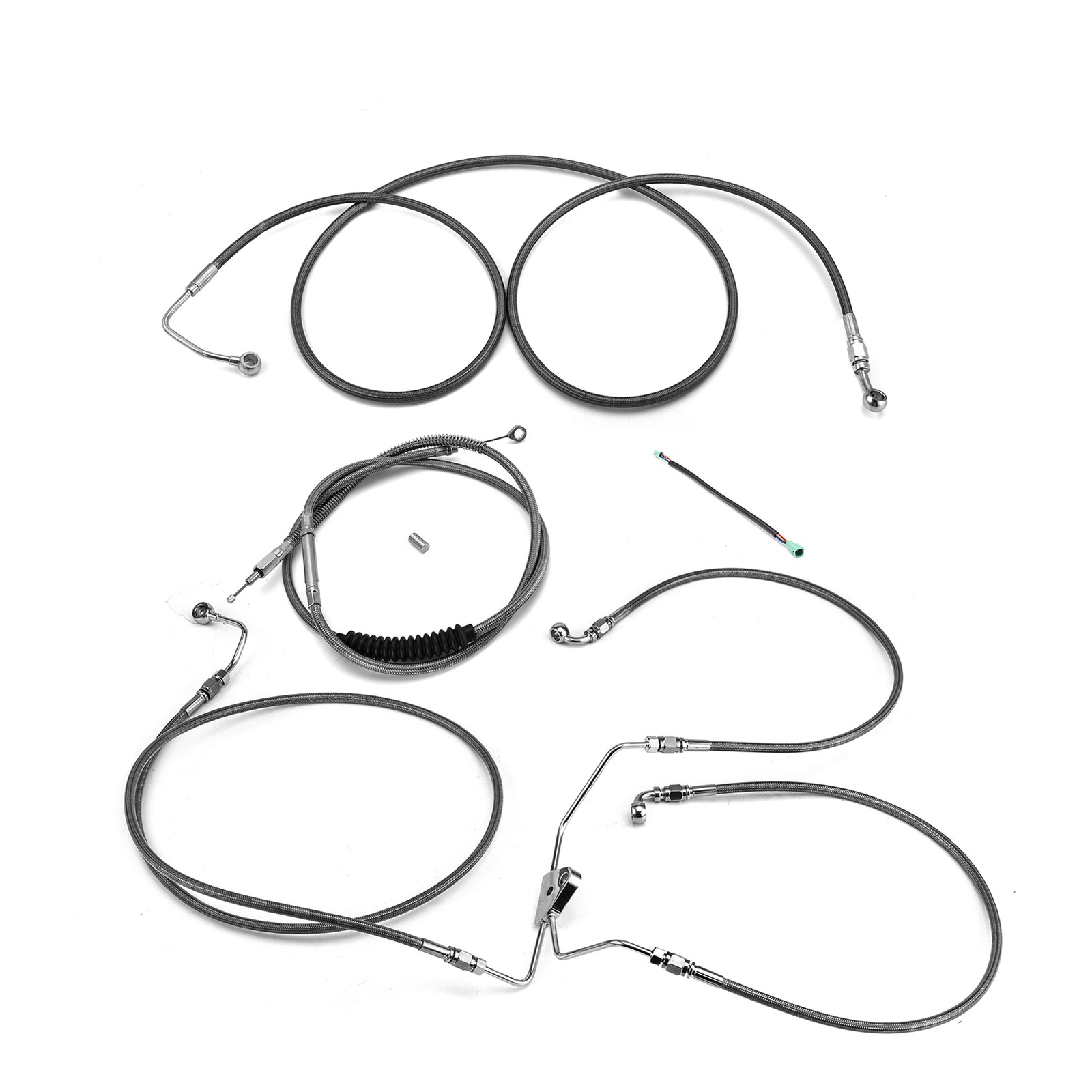 Black Cable Extension Kit 16"-18" Handlebar For Harley Touring 2009-2013 w/ABS