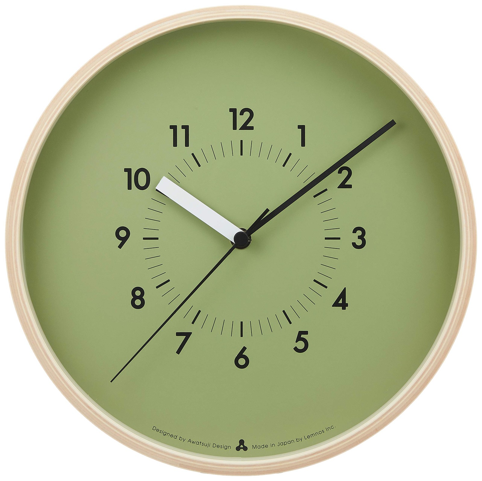 Lemnos wall clock analog SOSO general quartz clock natural color wood SOSO green