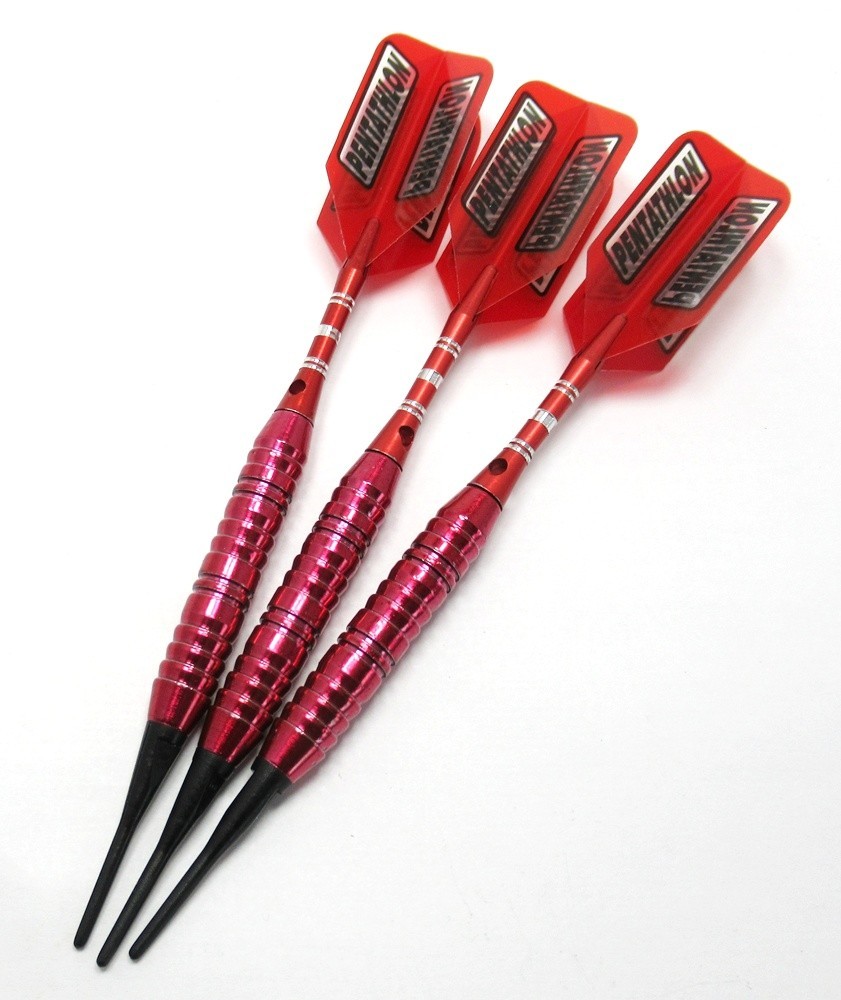 Red Devils - 18g Soft Tip Darts - + Extra Set + Accessory Case - Tracked