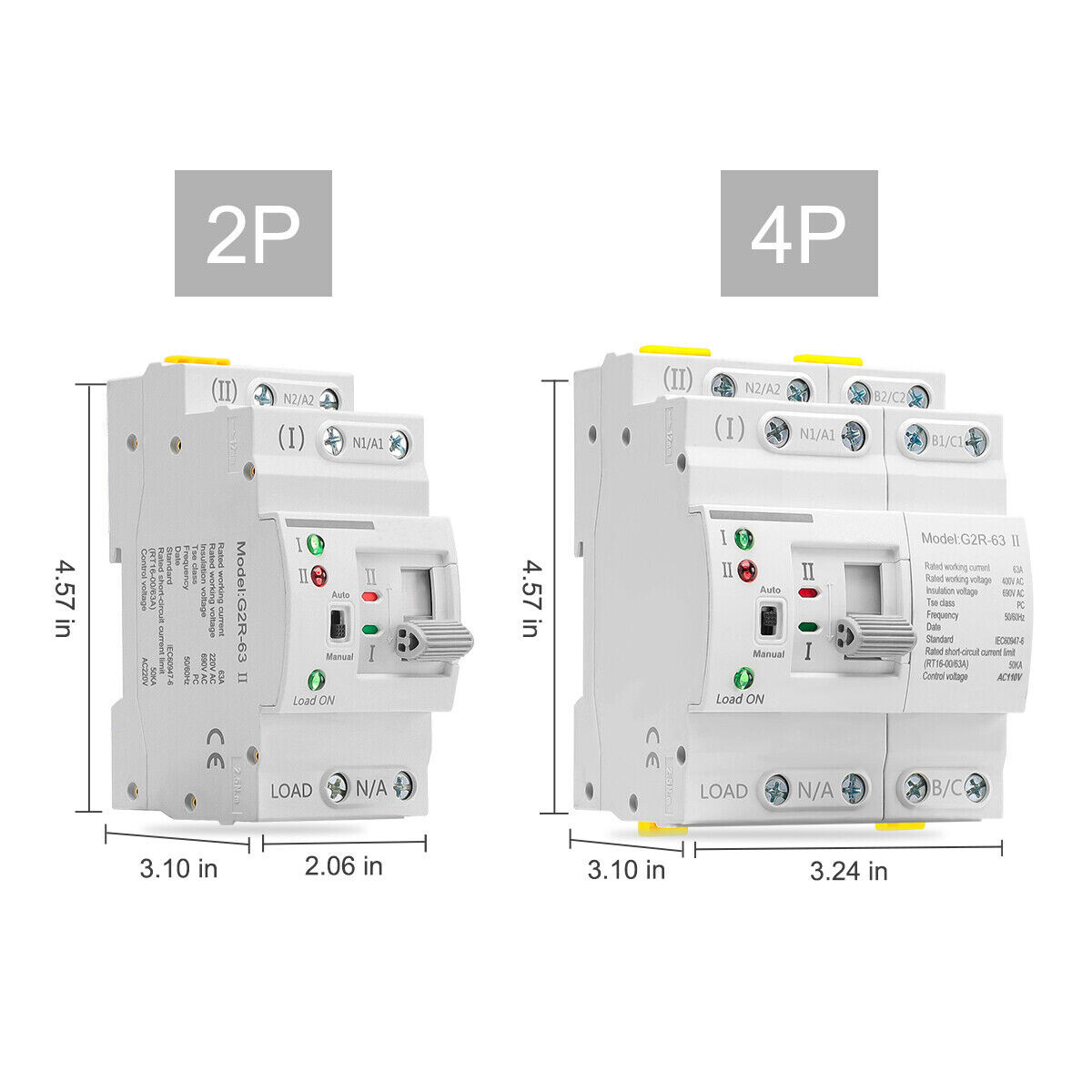 NEW Mini Dual Power 2P 40A 110V Automatic Transfer Switch Grid to Alternator