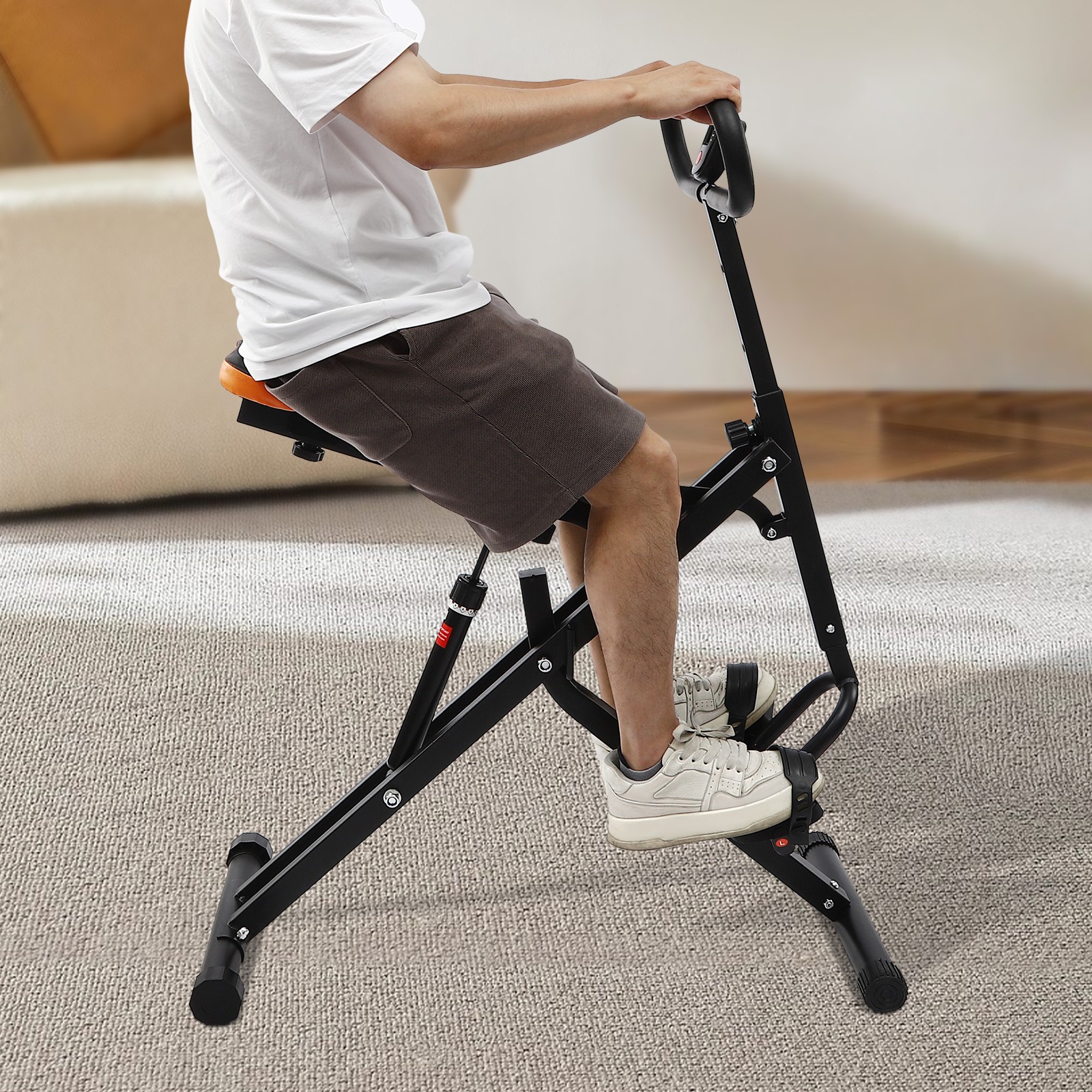 Foldable Squat Assist Trainer Home Gym Machine with LCD Display