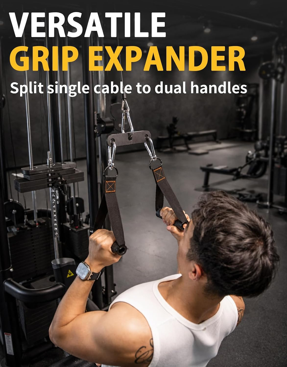 2 to 1 Cable Attachment Adapter Adjustable LAT Pull Down Bar Cable Machine
