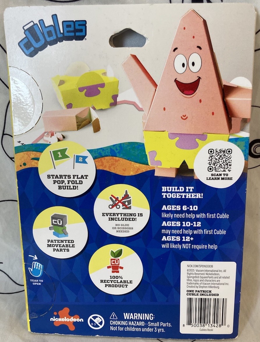 Cubles SpongeBob SquarePants 3D Buildable Toy Nickelodeon 6+ Patrick USA