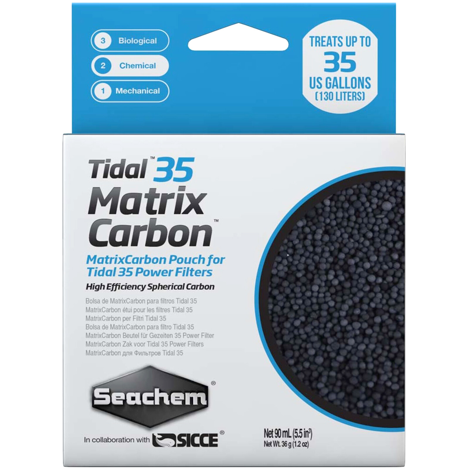 Seachem Tidal 35 Matrix Carbon Pre-Bagged High Efficieny Spherical Carbon