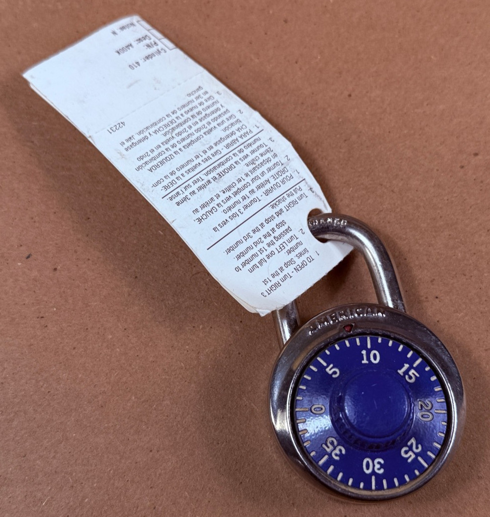 American Lock Padlock Rotary Combination USA Made Vintage  - Works
