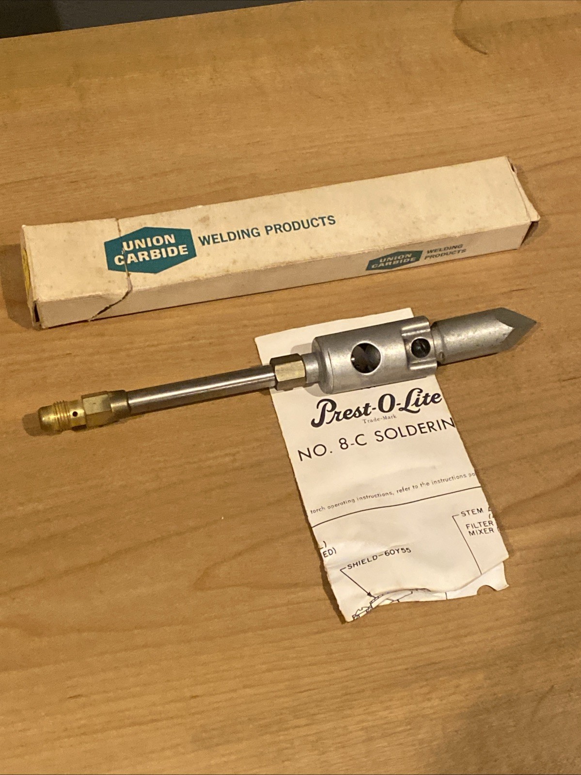 Vintage Prest-O-Lite No. 8 Soldering Iron Tip 11x18 w/ Box USA