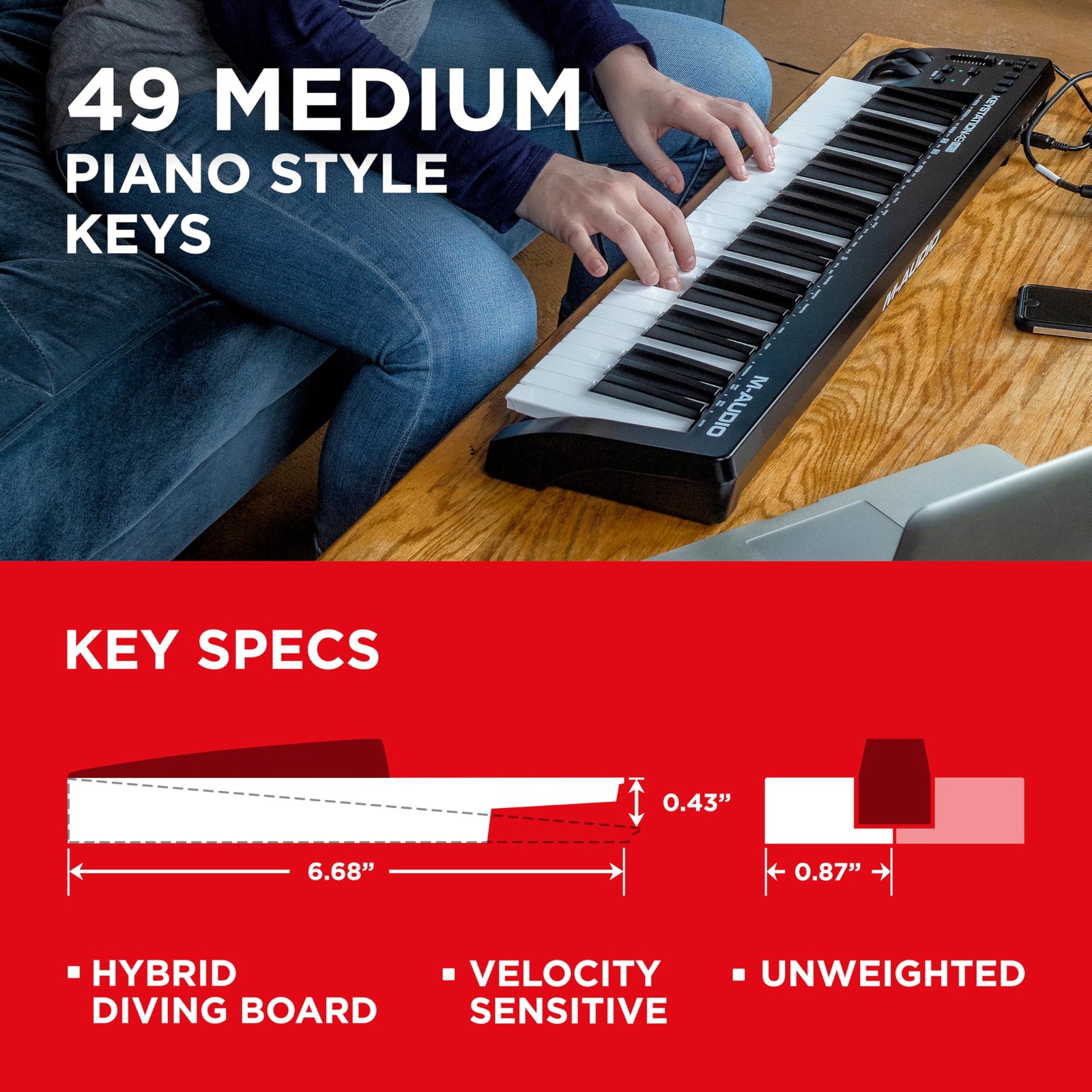 Keystation 49 MK3 - Synth Action 49 Key USB MIDI Keyboard Controller with Ass...