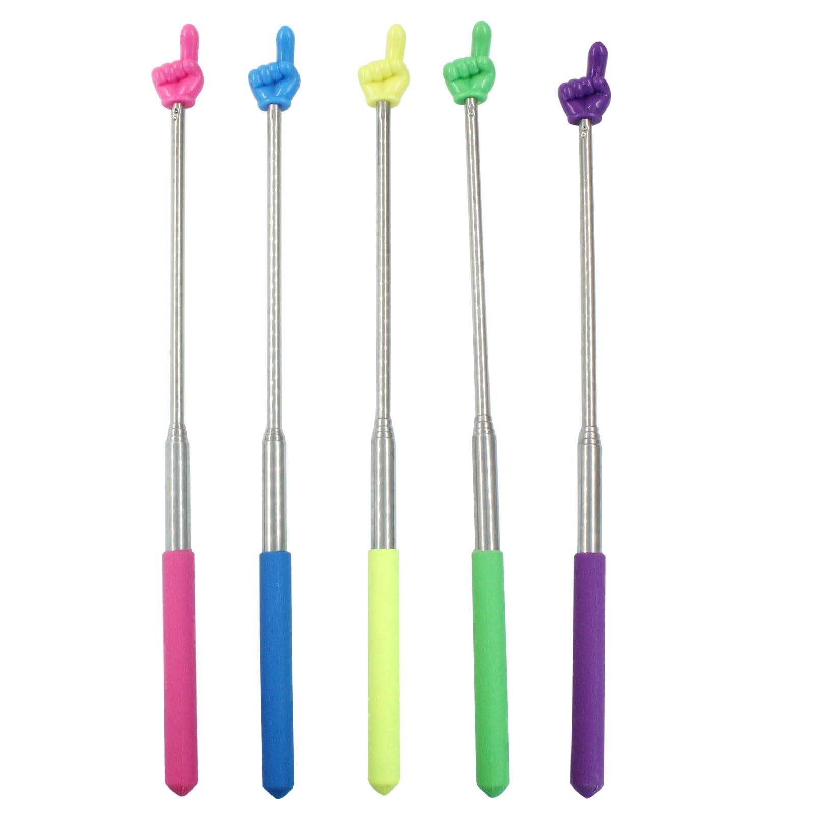 Zorveiio 5 Pcs Retractable Finger1, Dark (Blue,Purple,Yellow,Green,Pink)